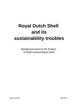 Royal Dutch Shell and Its Sustainability Troubles