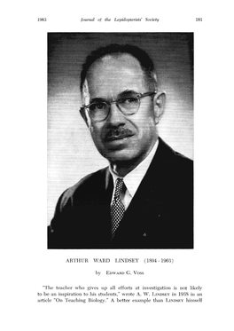 Arthur Ward Lindsey ( 1894 - 1963)