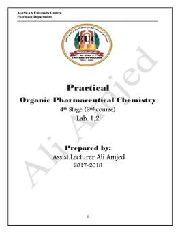 Practical Organic Pharmaceutical Chemistry 4Th Stage (2Nd Course)