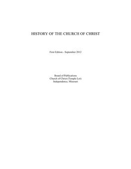 History of the Church of Christ FINAL