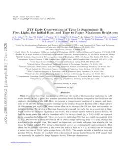 Arxiv:2001.00598V2 [Astro-Ph.HE] 7 Jan 2020 Times for Higher Redshift Sne Within a ﬂux-Limited Survey Are Systematically Underestimated