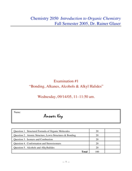 Bonding, Alkanes, Alcohols & Alkyl Halides