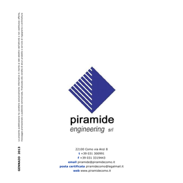 22100 Como Via Anzi 8 T +39 031 300991 F +39 031 3319443 Email Piramide@Piramidecomo.It Posta Certificata Piramidecomo@Legalmail.It