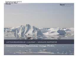 Lufthavnsudvidelse I Ilulissat – Udvalgte Rapporter