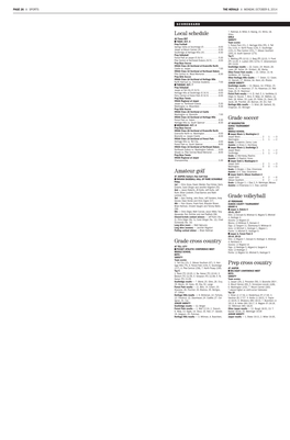 Local Schedule Amateur Golf Grade Cross Country Grade Soccer