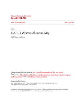 UA77/1 Western Alumnus, May WKU Alumni Relations