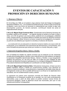 Eventos De Capacitación Y Promoción En Derechos Humanos