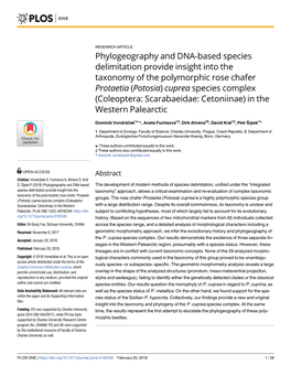 Phylogeography and DNA-Based Species
