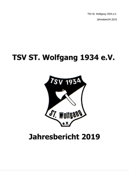 TSV ST. Wolfgang 1934 E.V. Jahresbericht 2019