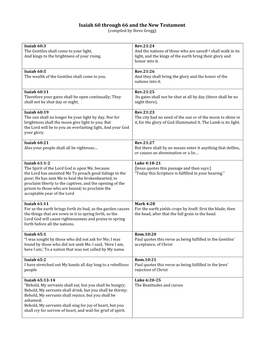 Isaiah 60 Through 66 and the New Testament (Compiled by Steve Gregg)