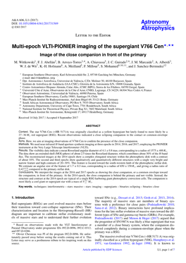 Multi-Epoch VLTI-PIONIER Imaging of the Supergiant V766 Cen?,?? Image of the Close Companion in Front of the Primary