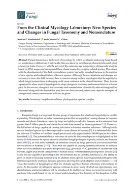 New Species and Changes in Fungal Taxonomy and Nomenclature