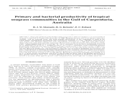 Primary and Bacterial Productivity of Tropical Seagrass Communities in the Gulf of Carpentaria, Australia