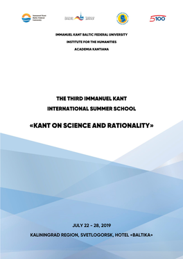 «Kant on Science and Rationality»