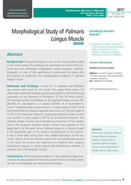 Morphological Study of Palmaris Longus Muscle