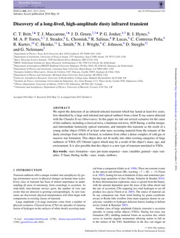 Discovery of a Long-Lived, High-Amplitude Dusty Infrared Transient