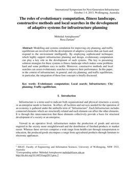 The Roles of Evolutionary Computation, Fitness Landscape, Constructive Methods and Local Searches in the Development of Adaptive Systems for Infrastructure Planning