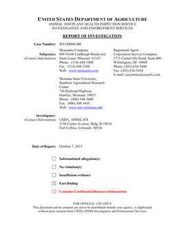 Report of Investigation MT140008-BR