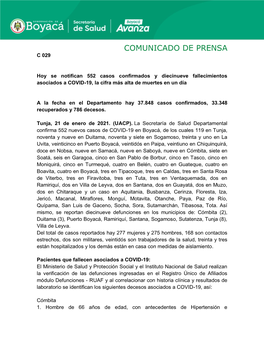 Comunicado De Prensa C 029