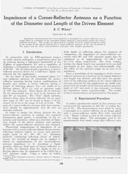 Impedance of a Corner-Reflector Antenna As a Function of the Diameter and Length of the Driven Element A