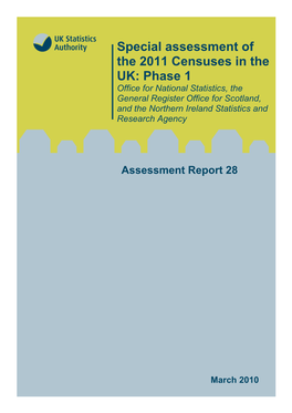 Phase 1 Office for National Statistics, the General Register Office for Scotland, and the Northern Ireland Statistics and Research Agency