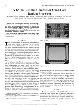 A 65 Nm 2-Billion Transistor Quad-Core Itanium Processor