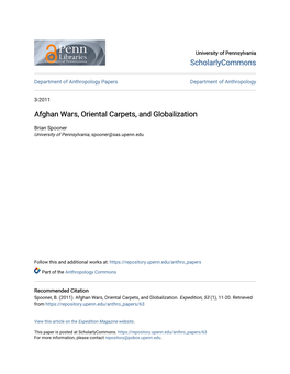 Afghan Wars, Oriental Carpets, and Globalization