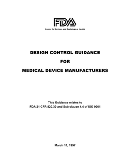 Design Control Guidance