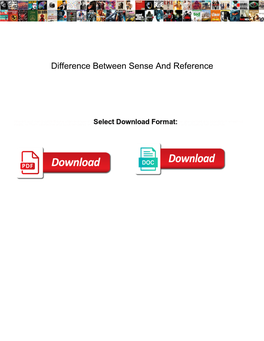 Difference Between Sense and Reference