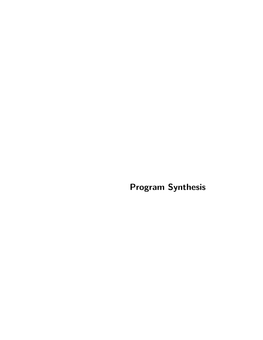 Program Synthesis