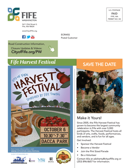 Fife Harvest Festival SAVE the DATE