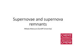 Supernovae and Supernova Remnants