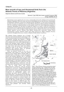 New Records of Rare and Threatened Birds from the Atlantic Forest Of