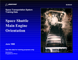 Space Shuttle Main Engine Orientation