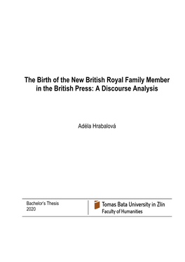 The Birth of the New British Royal Family Member in the British Press: a Discourse Analysis