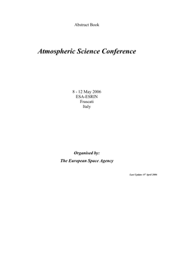 Atmospheric Science Conference