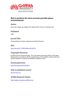 How to Perform the Most Accurate Possible Phase Measurements