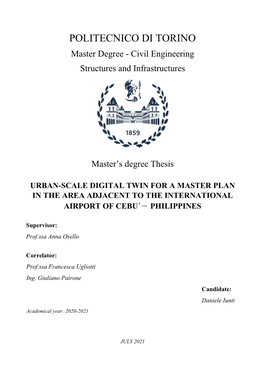 Urban-Scale Digital Twin for a Master Plan in the Area Adjacent to the International Airport of Cebu'- Philippines