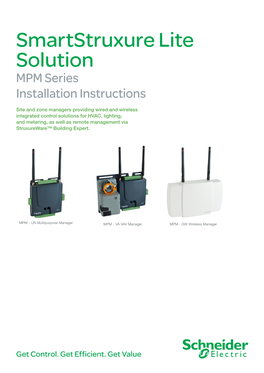 Smartstruxure Lite Solution MPM Series Installation Instructions