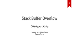 Stack Buffer Overflow
