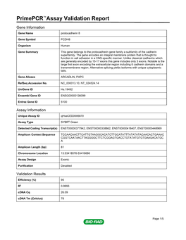 Primepcr™Assay Validation Report