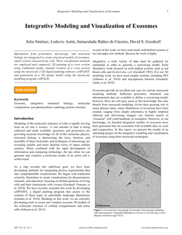 Integrative Modeling and Visualization of Exosomes 7