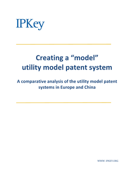 A Comparative Analysis of the Utility Model Patent Systems in Europe and China