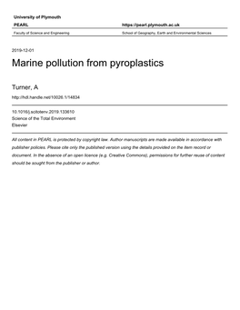 Marine Pollution from Pyroplastics