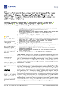 Recurrent/Metastatic Squamous Cell Carcinoma of the Head and Neck