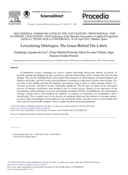 Lexicalizing Ontologies: the Issues Behind the Labels