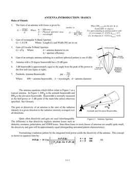 ANTENNA INTRODUCTION / BASICS Rules of Thumb