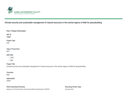 Climate Security and Sustainable Management of Natural Resources in the Central Regions of Mali for Peacebuilding