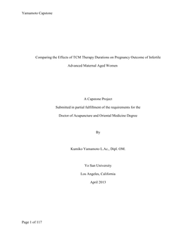 Yamamoto Capstone Page 1 of 117 Comparing