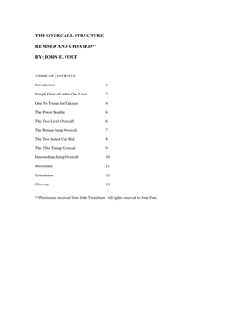 The Overcall Structure Revised And